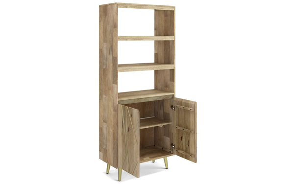 Simpli Home Bookshelf With Doors In Mango
