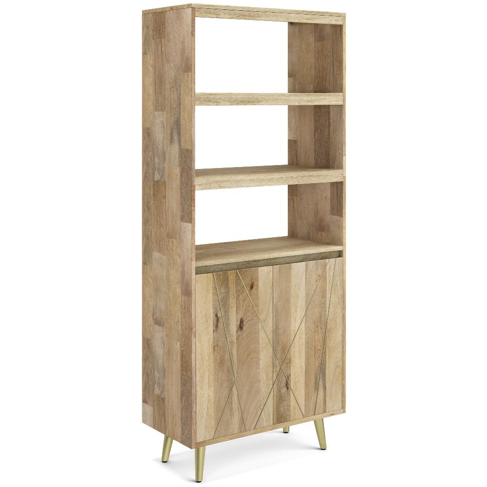 simpli home Bookshelf with Doors in Mango