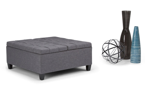 Simpli Home Coffee Table Ottoman In Linen