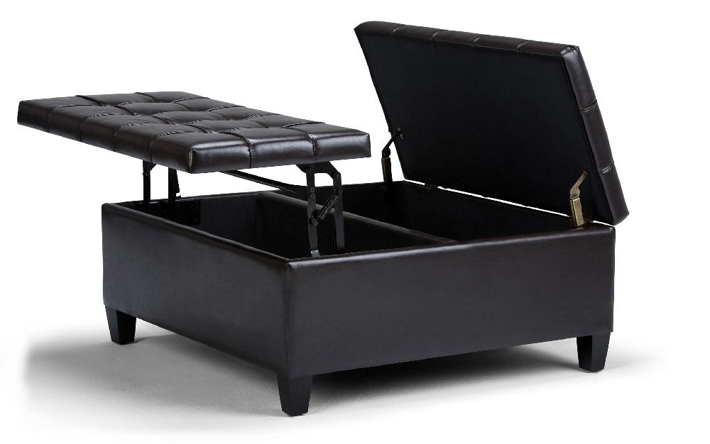 simpli home Coffee Table Ottoman in Vegan Leather