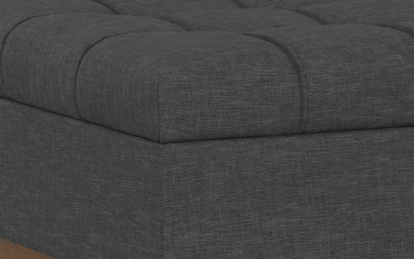 Simpli Home Coffee Table Storage Ottoman In Linen