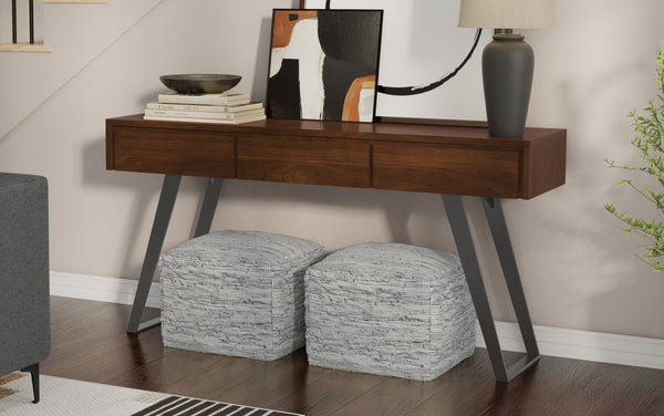 Simpli Home Console Sofa Table In Walnut