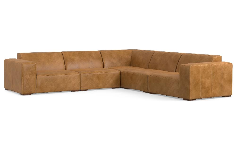 simpli home Corner Sectional in Genuine Leather