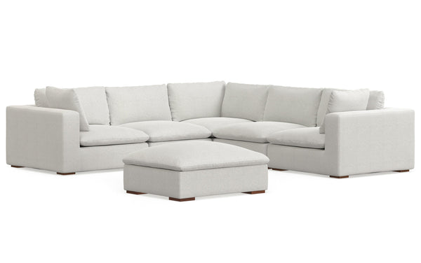 Simpli Home Corner Sectional Sofa And Ottoman