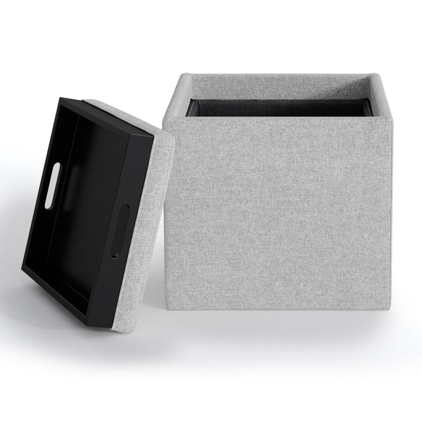 Simpli Home Cube Storage Ottoman In Linen