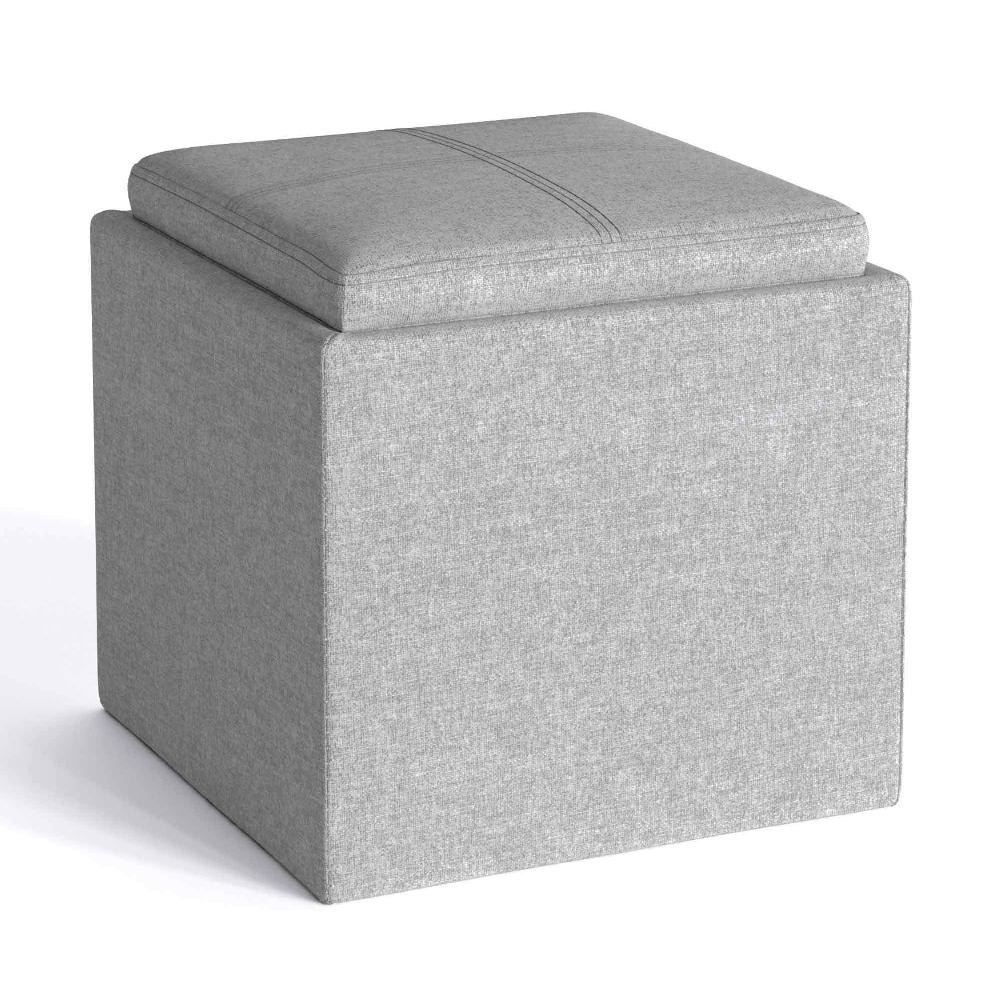 simpli home Cube Storage Ottoman in Linen