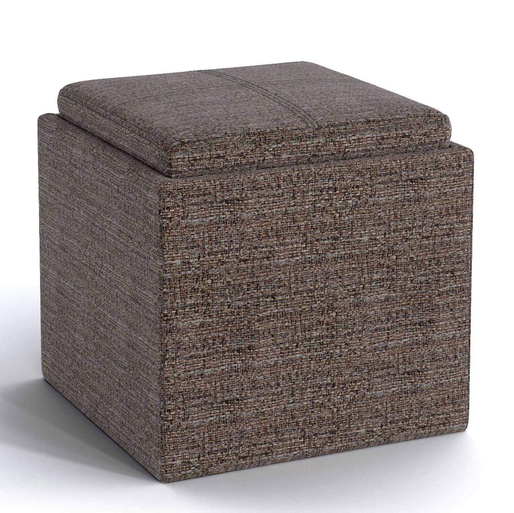 simpli home Cube Storage Ottoman in Tweed
