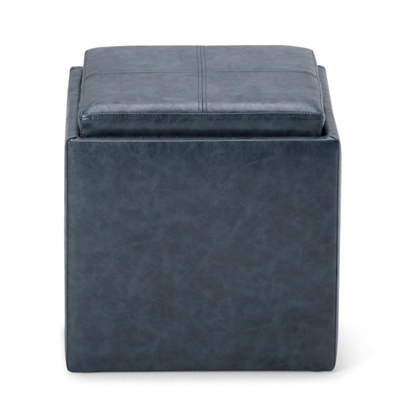 Simpli Home Cube Storage Ottoman In Vegan Leather
