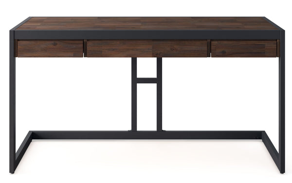 Simpli Home Desk In Distressed Charcoal Brown