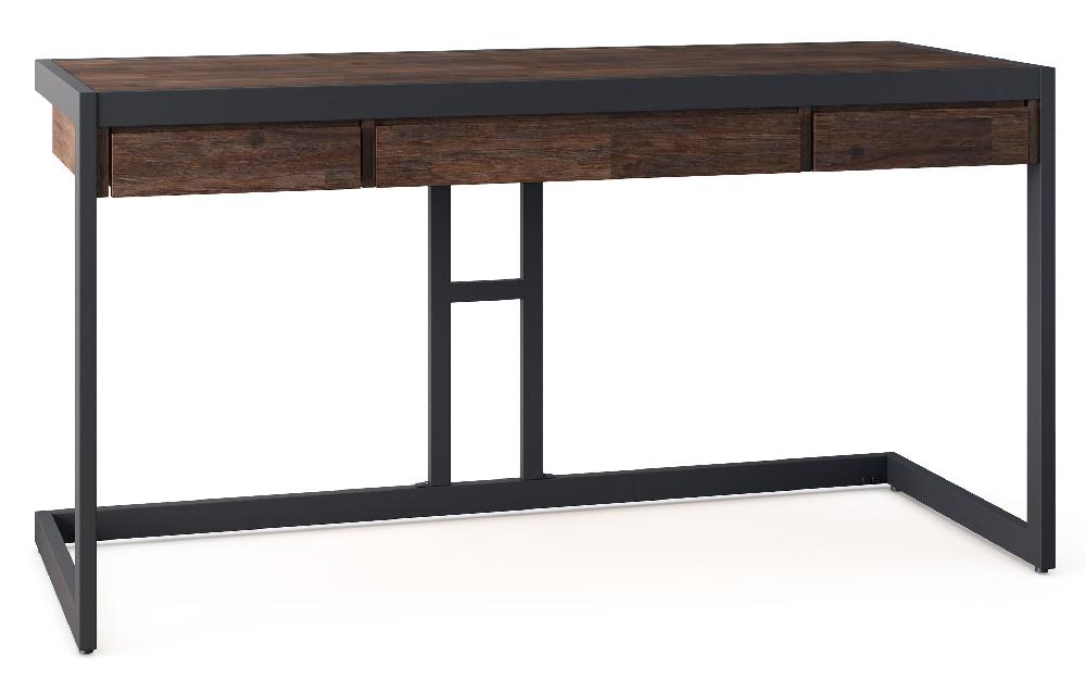 simpli home Desk in Distressed Charcoal Brown