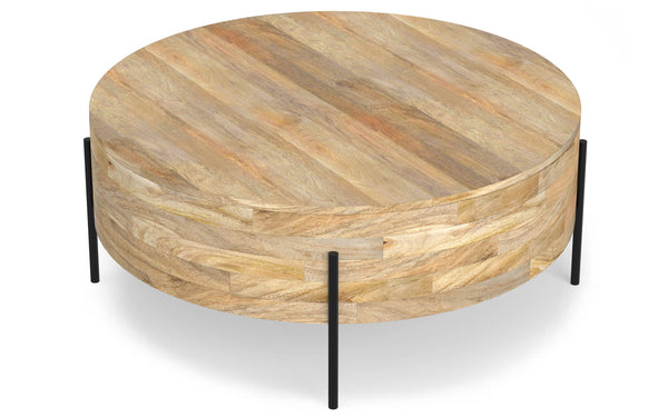Simpli Home Drum Coffee Table In Mango