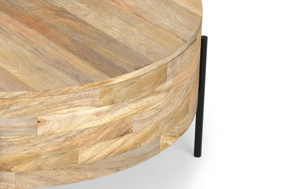 Simpli Home Drum Coffee Table In Mango