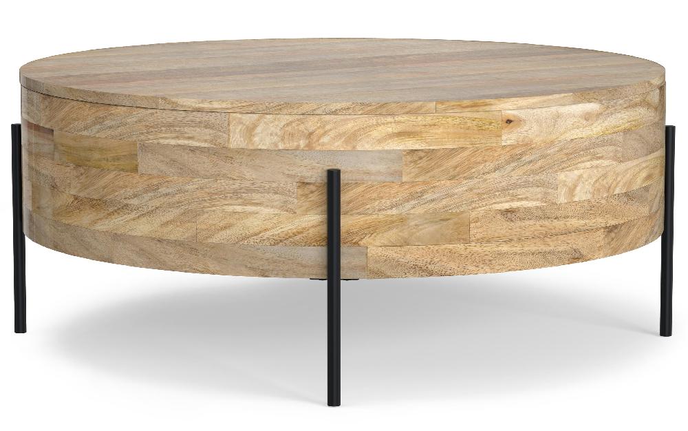 simpli home Drum Coffee Table in Mango