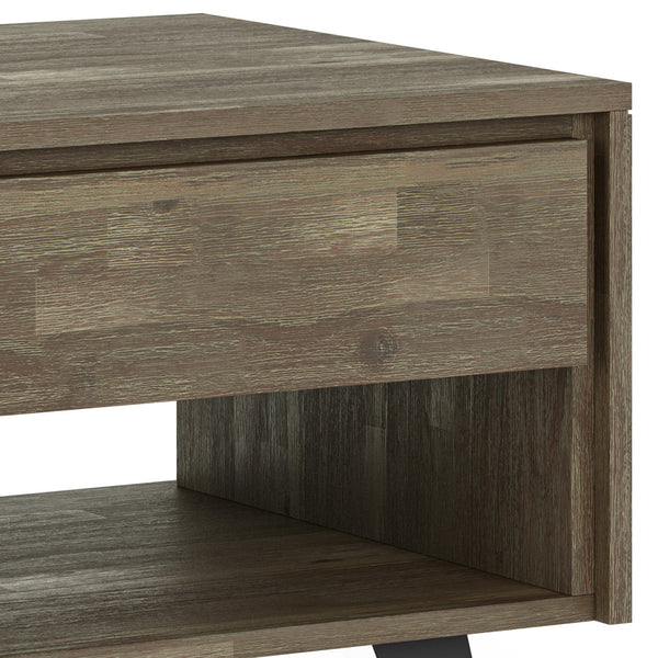 Simpli Home End Table In Distressed Grey