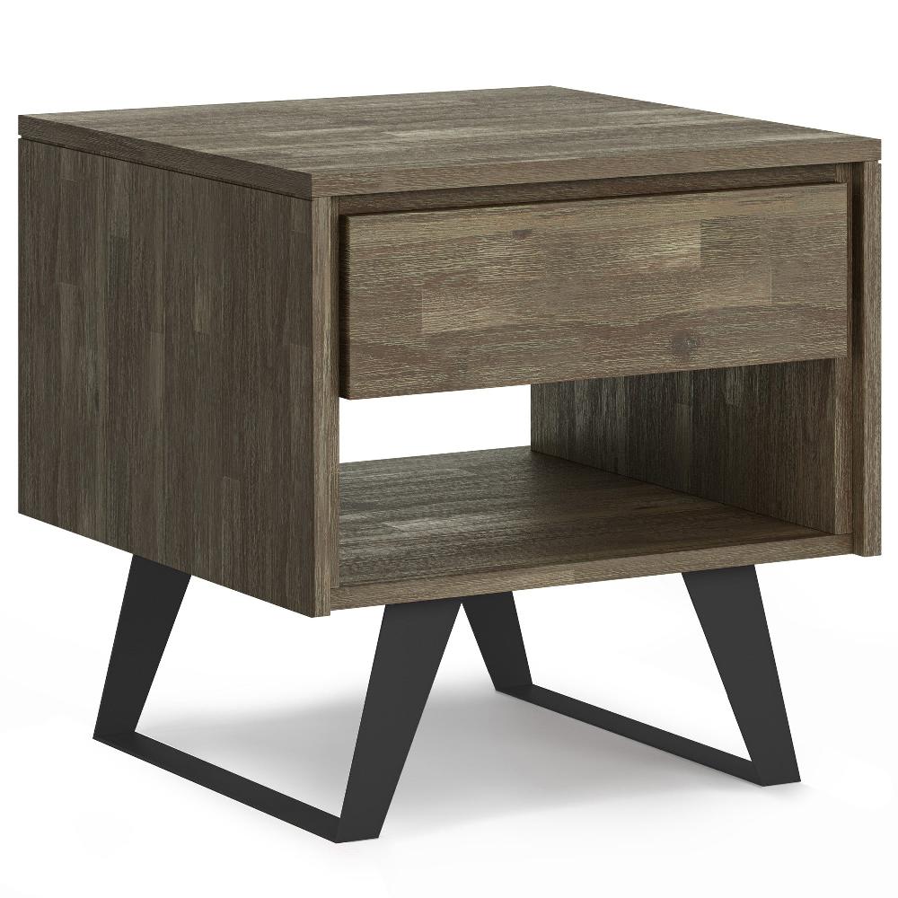 simpli home End Table in Distressed Grey