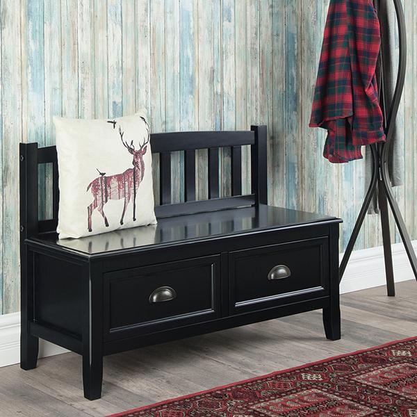 Simpli Home Entryway Storage Bench With Drawers