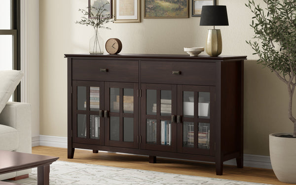 Simpli Home Large 4 Door Sideboard Buffet