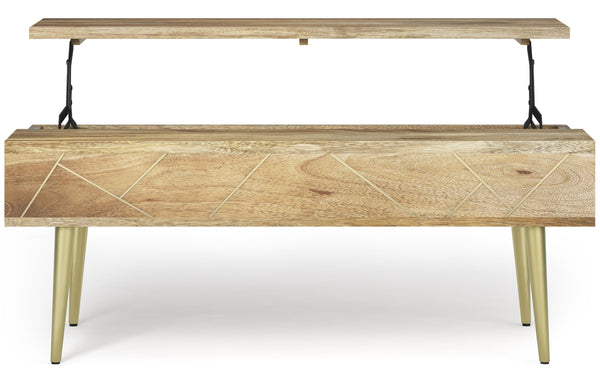 Simpli Home Large Lift Top Coffee Table In Mango