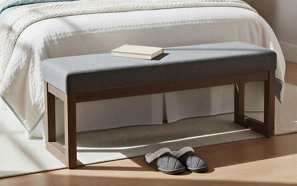 Simpli Home Large Ottoman Bench In Parisian Grey