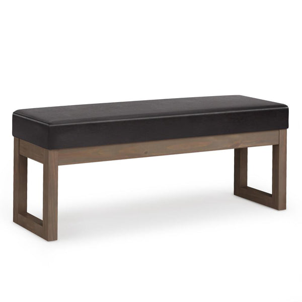 Simpli Home Large Ottoman Bench In Vegan Leather