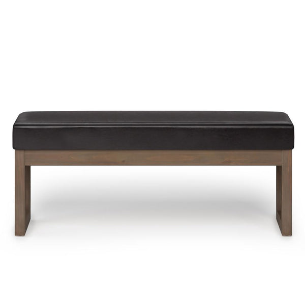 Simpli Home Large Ottoman Bench In Vegan Leather