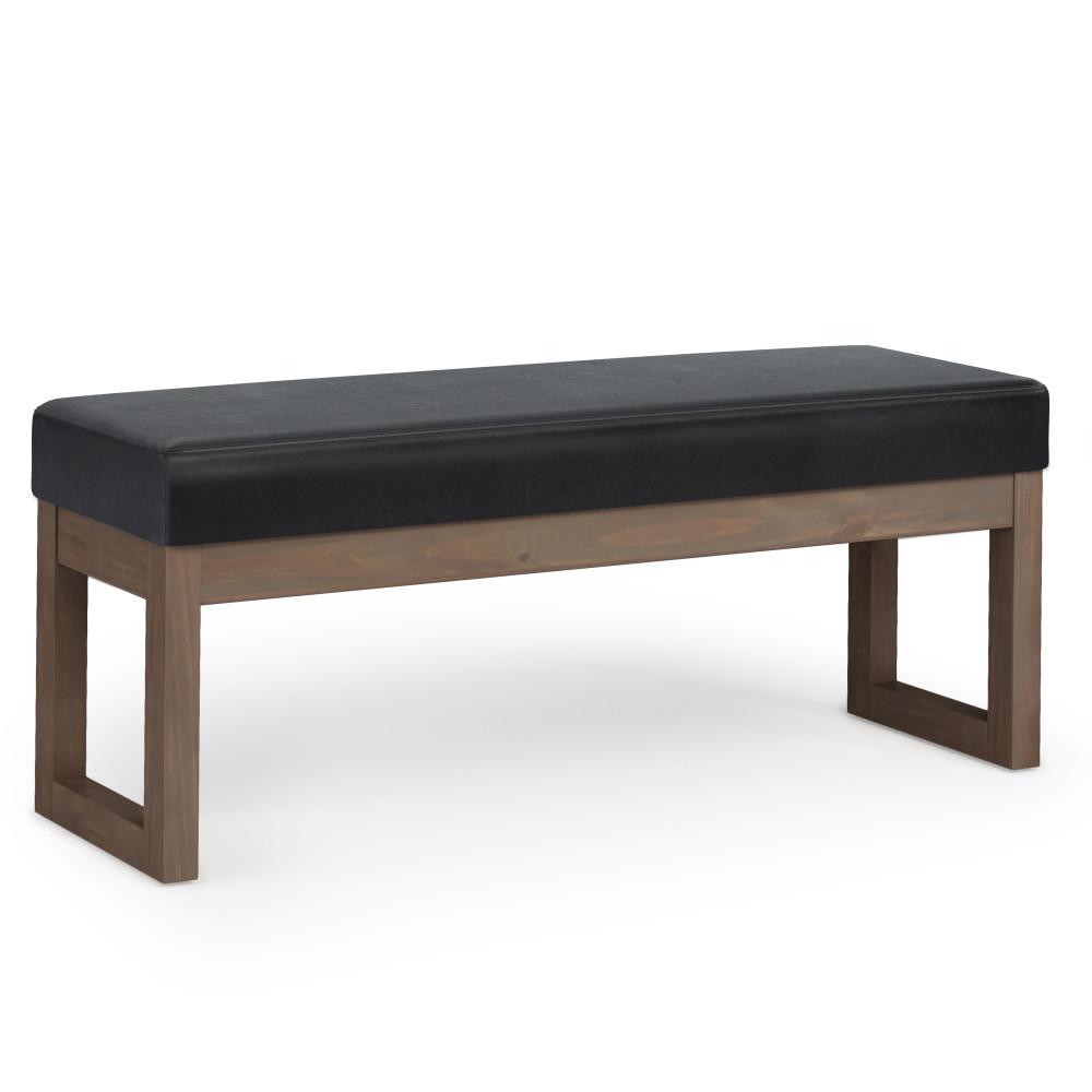 simpli home Large Ottoman Bench in Vegan Leather