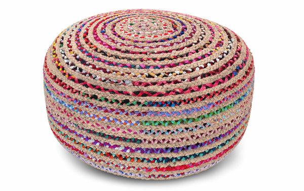 Simpli Home Large Round Pouf