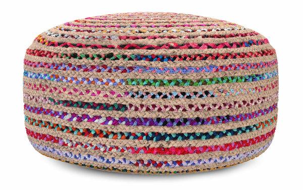 Simpli Home Large Round Pouf