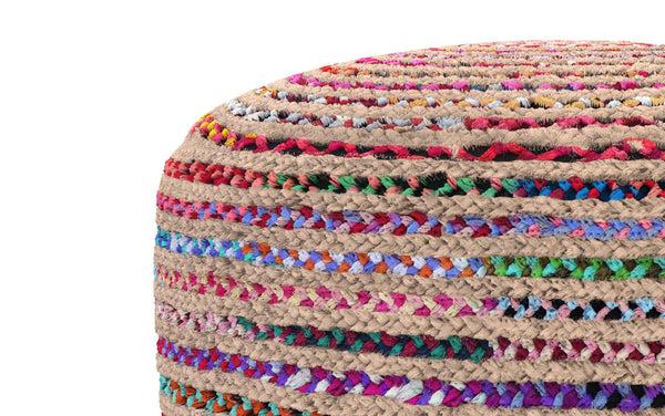 Simpli Home Large Round Pouf