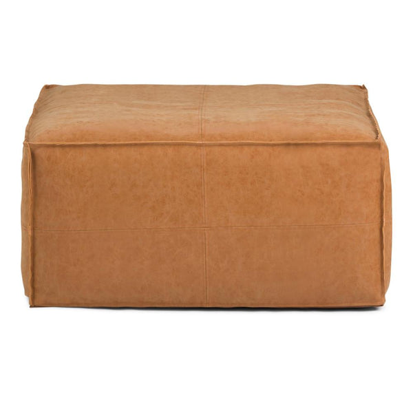 Simpli Home Large Square Coffee Table Pouf