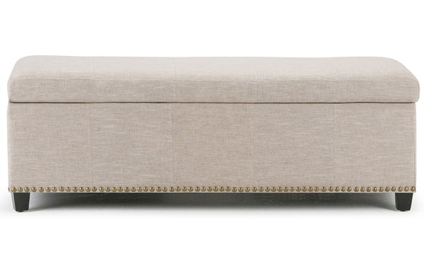 Simpli Home Large Storage Ottoman In Linen