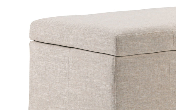 Simpli Home Large Storage Ottoman In Linen