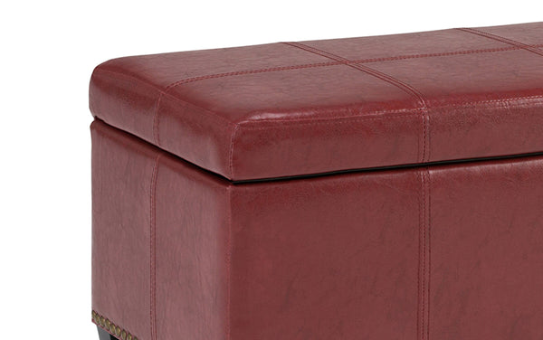 Simpli Home Large Storage Ottoman In Radicchio Red