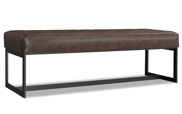 Simpli Home Leather Ottoman Bench