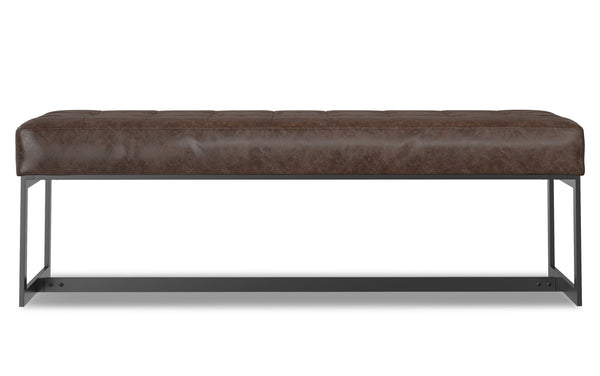 Simpli Home Leather Ottoman Bench