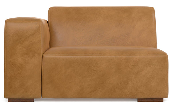 Simpli Home Left Arm Module In Genuine Leather