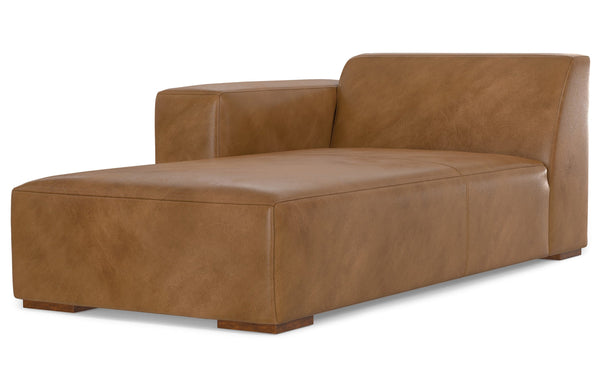 Simpli Home Left Chaise Module In Genuine Leather