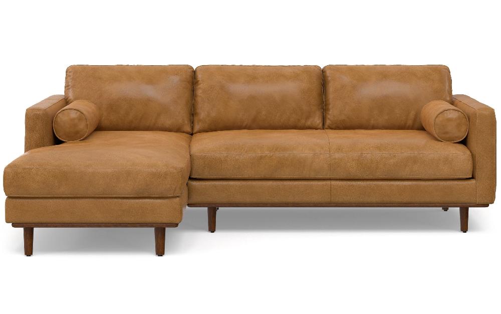 simpli home Left Sectional Sofa in Genuine Leather