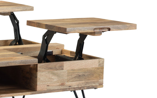 Simpli Home Lift Top Square Coffee Table In Mango