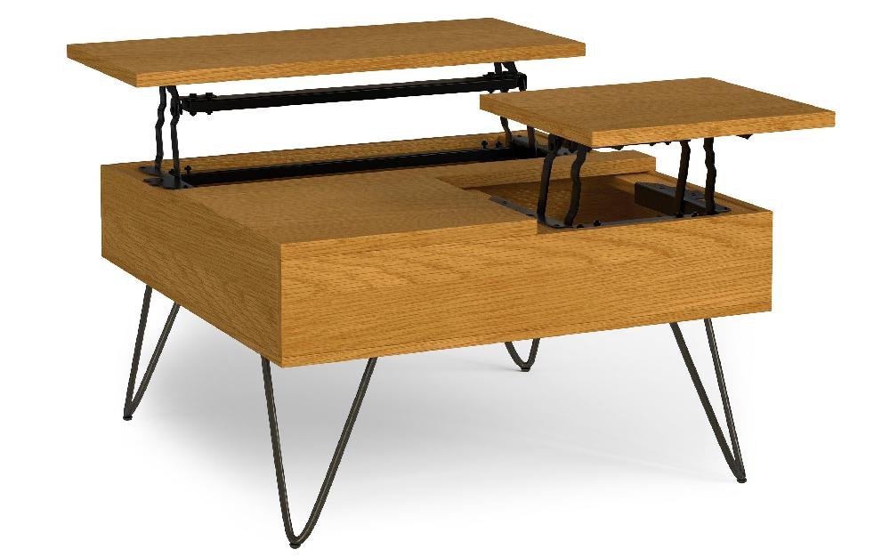 simpli home Lift Top Square Coffee Table in Oak