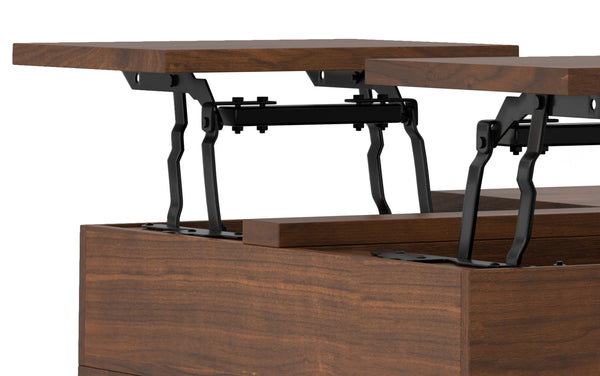 Simpli Home Lift Top Square Coffee Table In Walnut