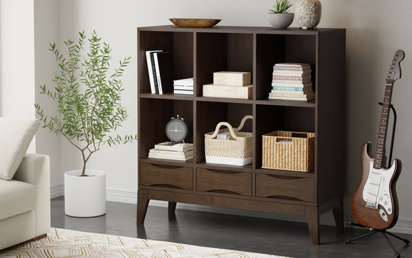 Simpli Home Low 6 Cube Storage With Drawers