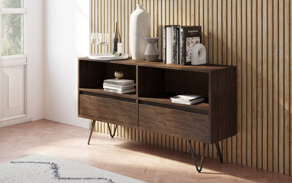 Simpli Home Low Bookcase In Acacia
