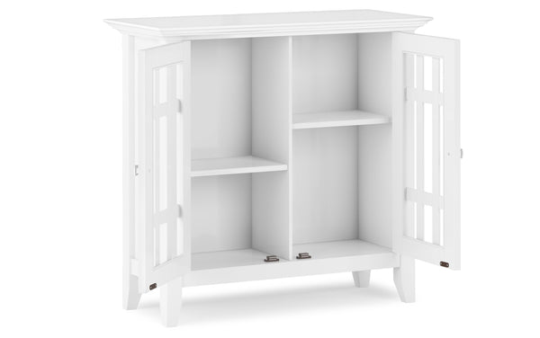 Simpli Home Low Storage Media Cabinet In White