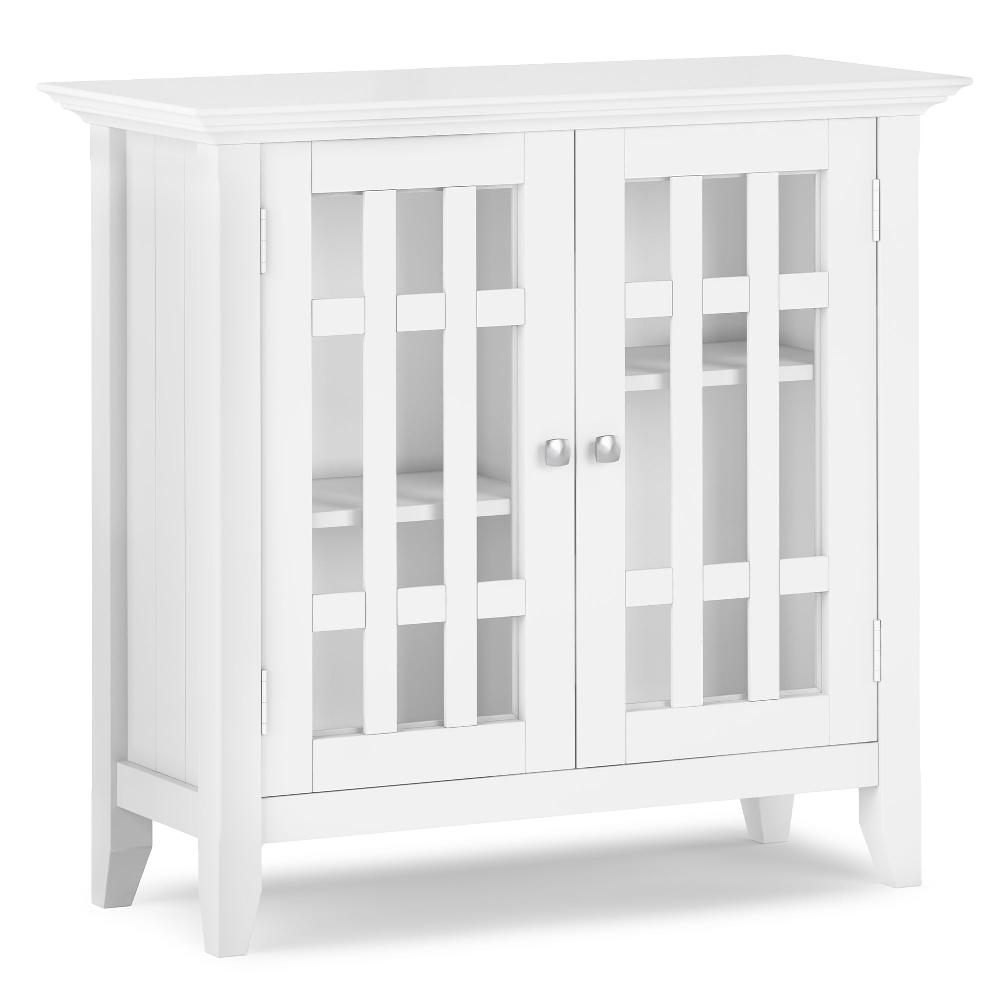 simpli home Low Storage Media Cabinet in White