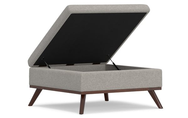 Simpli Home Medium Square Table Ottoman In Linen