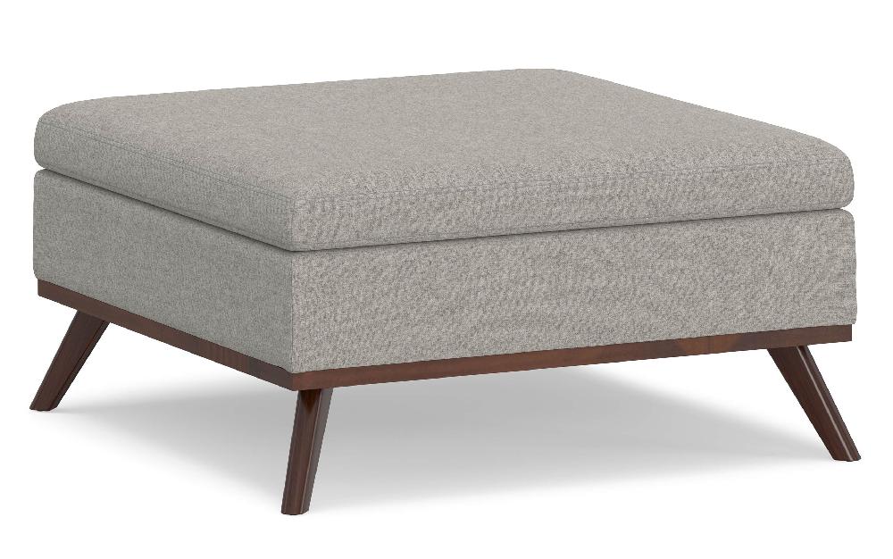 simpli home Medium Square Table Ottoman in Linen