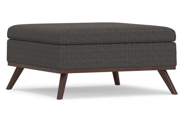 Simpli Home Medium Square Table Ottoman In Tweed