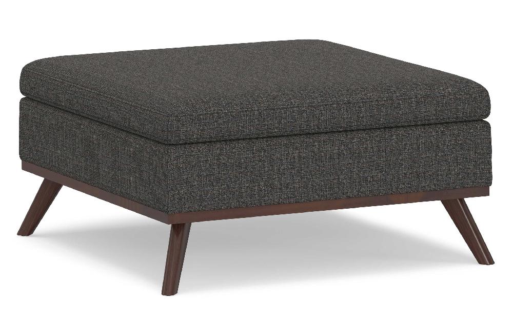 simpli home Medium Square Table Ottoman in Tweed