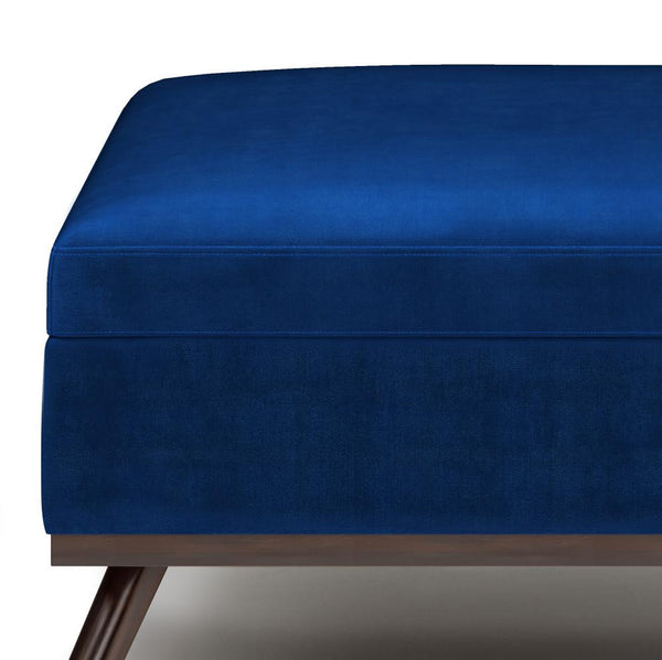 Simpli Home Medium Square Table Ottoman In Velvet